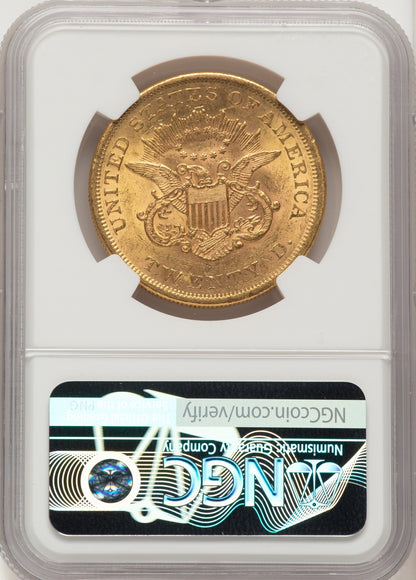 1861 $20 Liberty Double Eagle NGC AU58