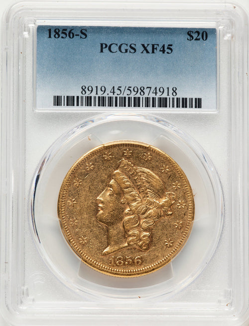 1856-S $20 Liberty Double Eagle PCGS XF45