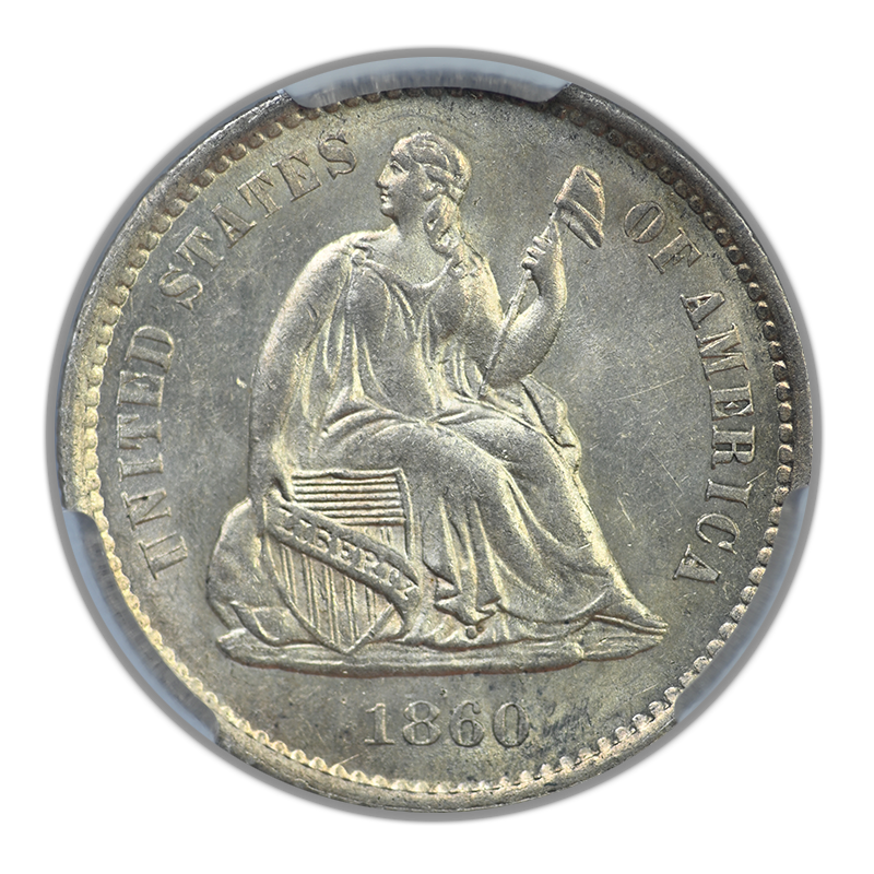 1860-O Liberty Seated Half Dime H10C CAC MS62