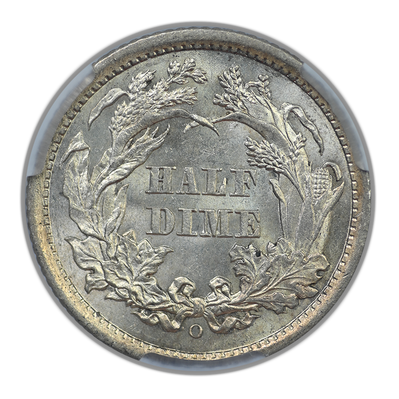 1860-O Liberty Seated Half Dime H10C CAC MS62
