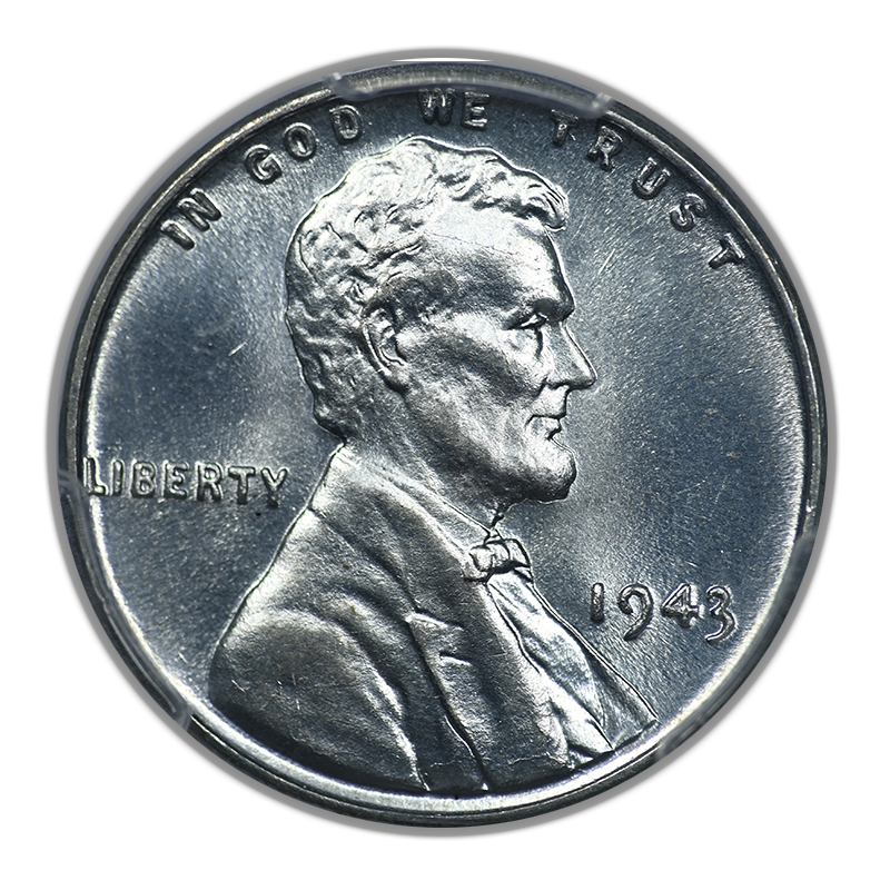 1943 Steel Lincoln Wheat Cent 1C PCGS MS67 CAC