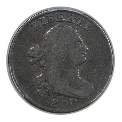 1800 Draped Bust Half Cent 1/2C PCGS F12