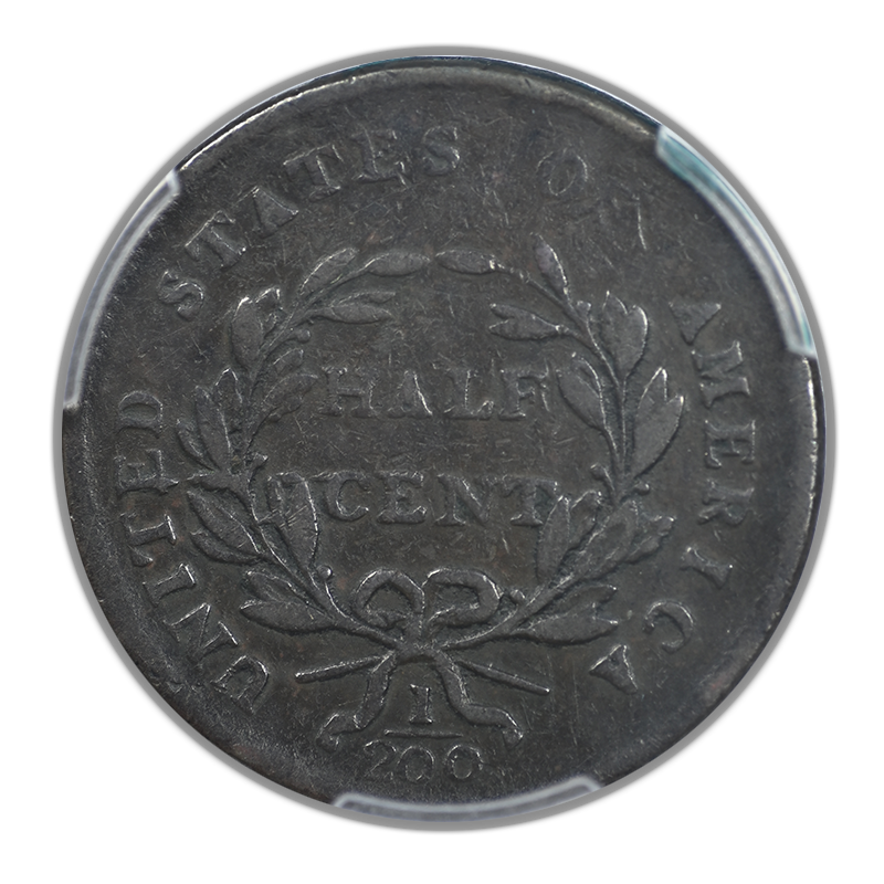1800 Draped Bust Half Cent 1/2C PCGS F12