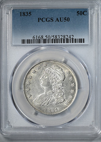 1835 Capped Bust Half Dollar 50C PCGS AU50