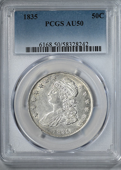 1835 Capped Bust Half Dollar 50C PCGS AU50