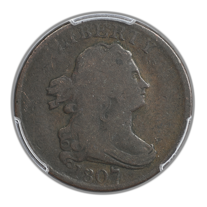 1807 Draped Bust Half Cent 1/2C PCGS VG08 CAC