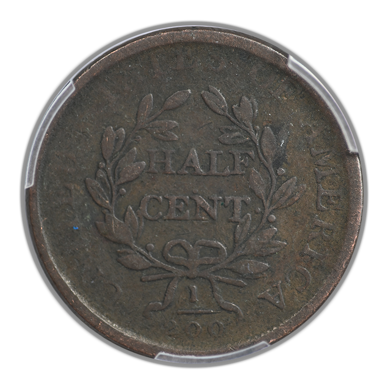 1807 Draped Bust Half Cent 1/2C PCGS VG08 CAC