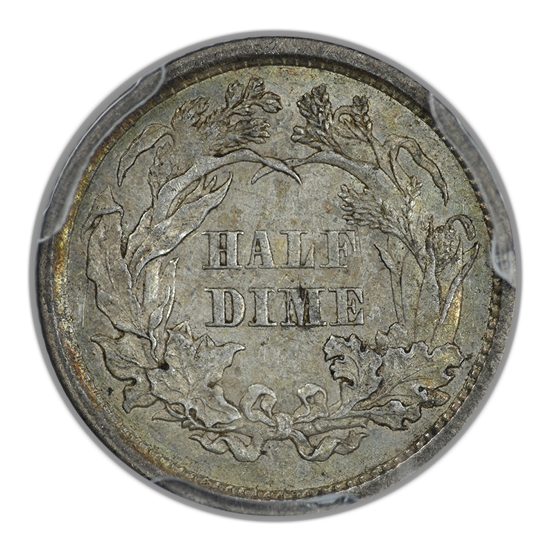 1861 Liberty Seated Half Dime H10C PCGS AU53 CAC