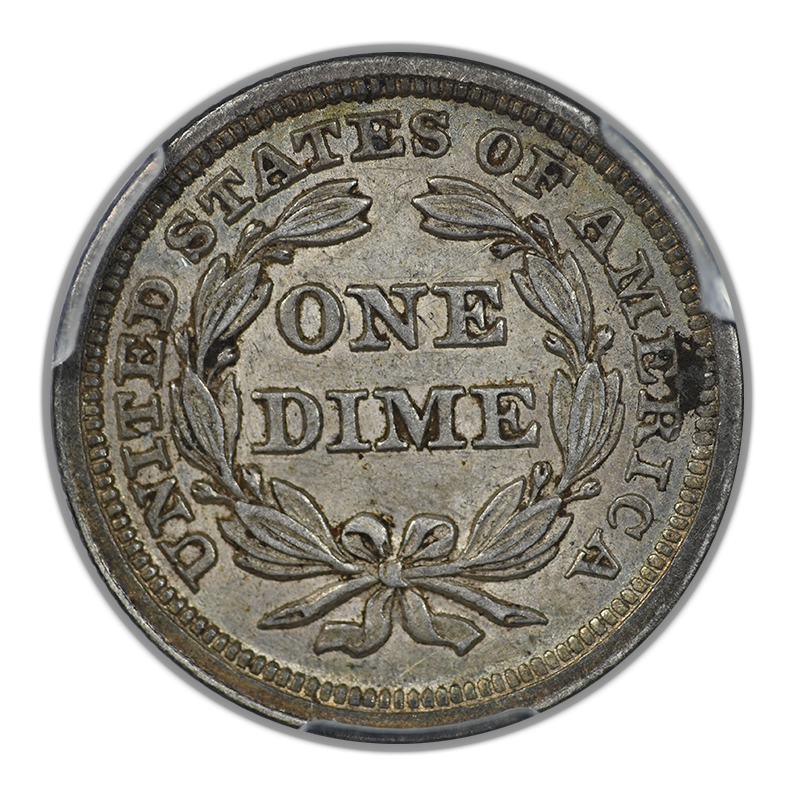 1853 Liberty Seated Dime 10C PCGS AU55 CAC - Arrows