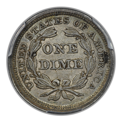 1853 Liberty Seated Dime 10C PCGS AU55 CAC - Arrows