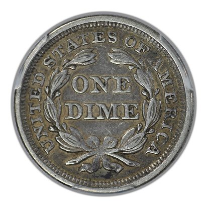 1857 Liberty Seated Dime 10C PCGS XF40 CAC