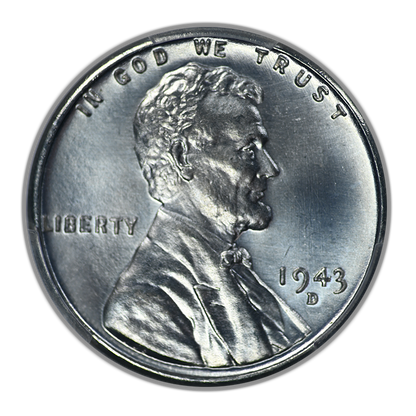 1943-D Steel Lincoln Wheat Cent 1C PCGS MS67+ CAC