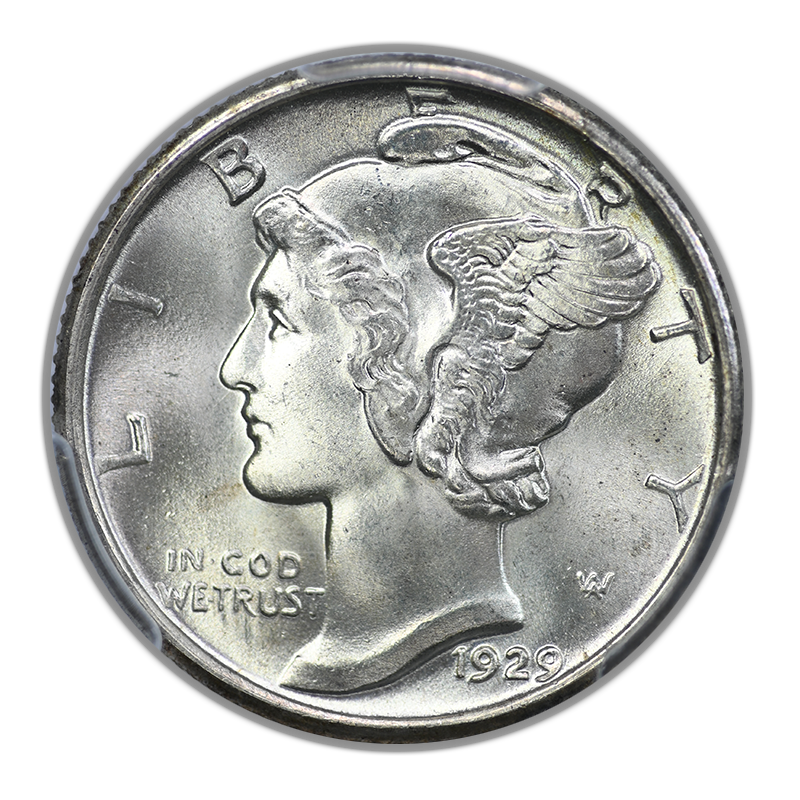 1929 Mercury Dime 10C PCGS MS66FB CAC - Full Bands
