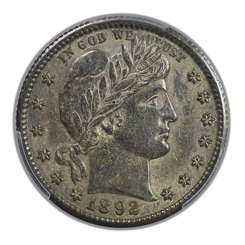 1892-O Barber Quarter 25C PCGS AU55 CAC
