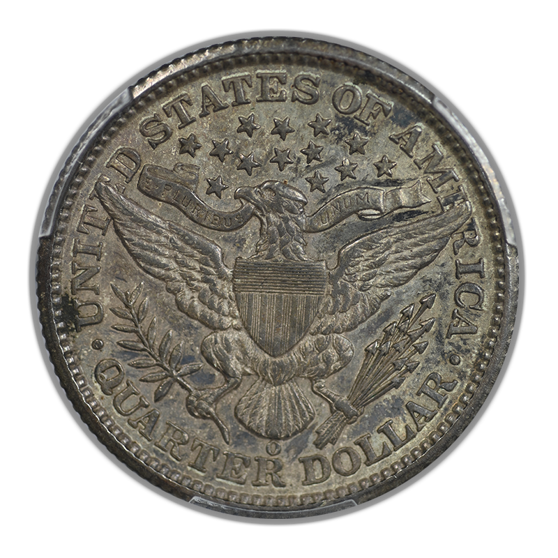 1892-O Barber Quarter 25C PCGS AU55 CAC