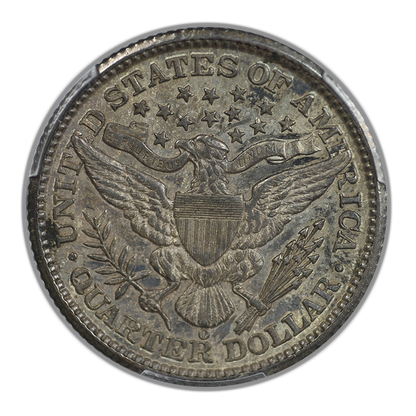 1892-O Barber Quarter 25C PCGS AU55 CAC