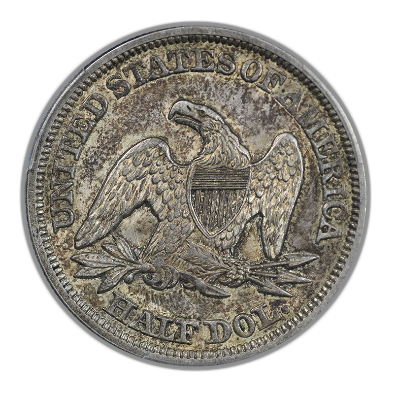 1855 Liberty Seated Half Dollar 50C PCGS AU58 CAC - Arrows