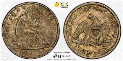 1855 Liberty Seated Half Dollar 50C PCGS AU58 CAC - Arrows