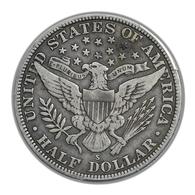 1915-S Barber Half Dollar 50C PCGS VF25