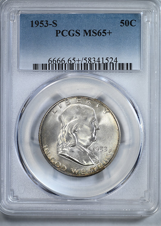 1953-S Franklin Half Dollar 50C PCGS MS65+