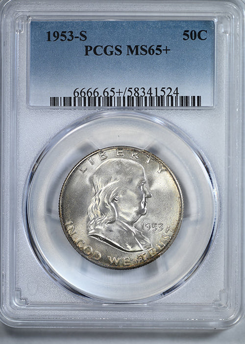 1953-S Franklin Half Dollar 50C PCGS MS65+