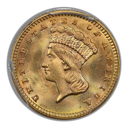 1889 Type 3 Indian Princess Head Gold Dollar G$1 PCGS MS67