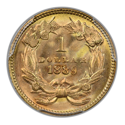 1889 Type 3 Indian Princess Head Gold Dollar G$1 PCGS MS67