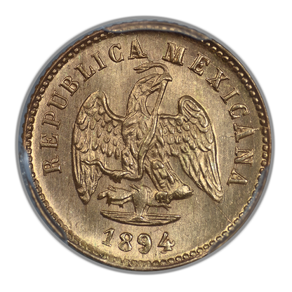 1894/3-Mo M Mexico Gold G1P Peso PCGS MS65 KM-410.5 Au