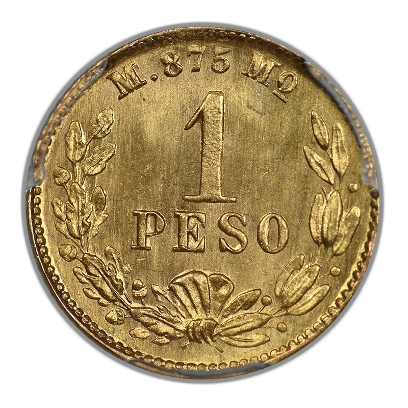 1894/3-Mo M Mexico Gold G1P Peso PCGS MS65 KM-410.5 Au