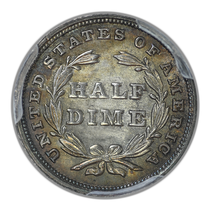 1838 Liberty Seated Half Dime H10C PCGS MS66+ Large Stars - TONED!
