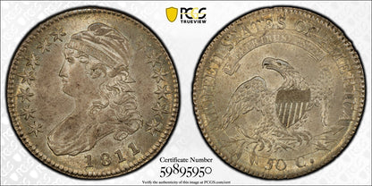 1811 Capped Bust Half Dollar 50C PCGS MS63 CAC - Small 8