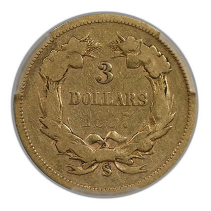 1857-S Indian Princess Gold Three Dollar Piece $3 PCGS G06