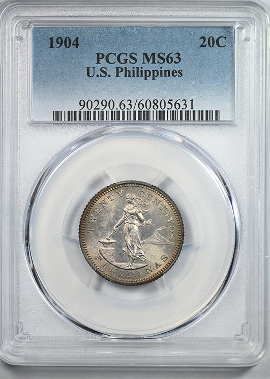 1904 U.S. Philippines 20C Centavos PCGS MS63