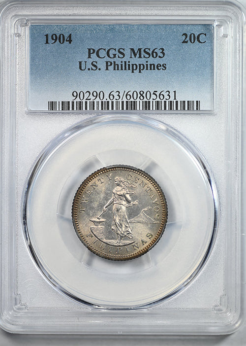 1904 U.S. Philippines 20C Centavos PCGS MS63