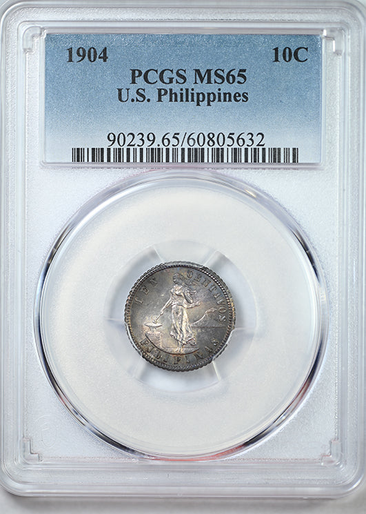 1904 U.S. Philippines 10C Centavos PCGS MS65
