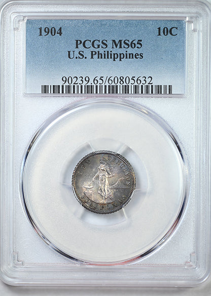 1904 U.S. Philippines 10C Centavos PCGS MS65