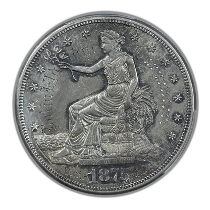 1875-S Trade Dollar T$1 PCGS Genuine AU Detail - Engraved