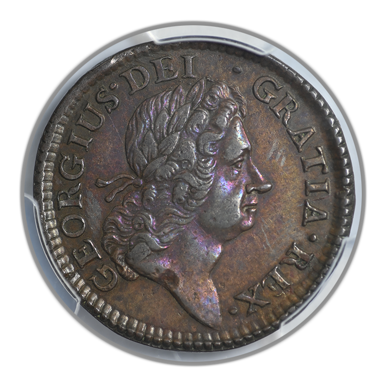 1723 Hibernia Colonial Half Penny 1/2P PCGS AU50 - TONED!