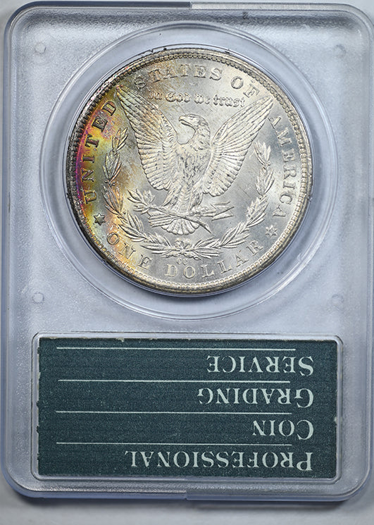 1882-CC Morgan Dollar $1 PCGS Rattler MS64 CAC - TONED!