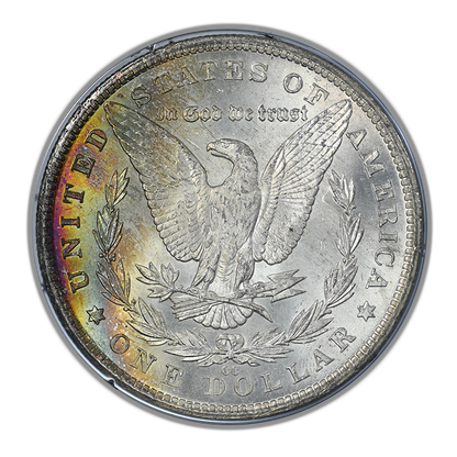 1882-CC Morgan Dollar $1 PCGS Rattler MS64 CAC - TONED!