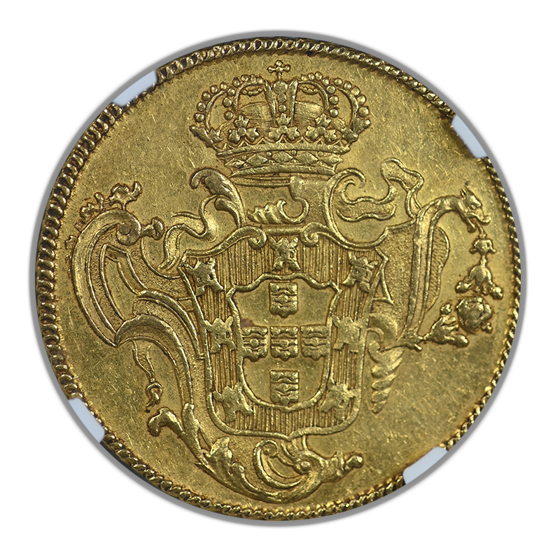 1758 B Brazil Gold 6400R Reis NGC AU58