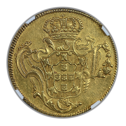 1758 B Brazil Gold 6400R Reis NGC AU58