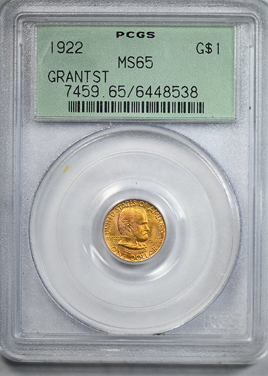 1922 Grant with Star Classic Commemorative Gold Dollar G$1 PCGS MS65 OGH