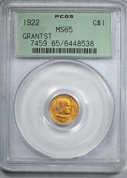 1922 Grant with Star Classic Commemorative Gold Dollar G$1 PCGS MS65 OGH