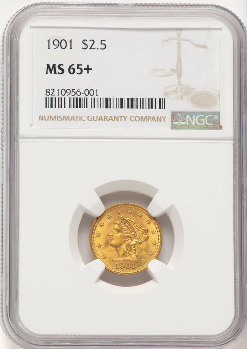 1901 $2.50 Liberty Quarter Eagle NGC MS65+