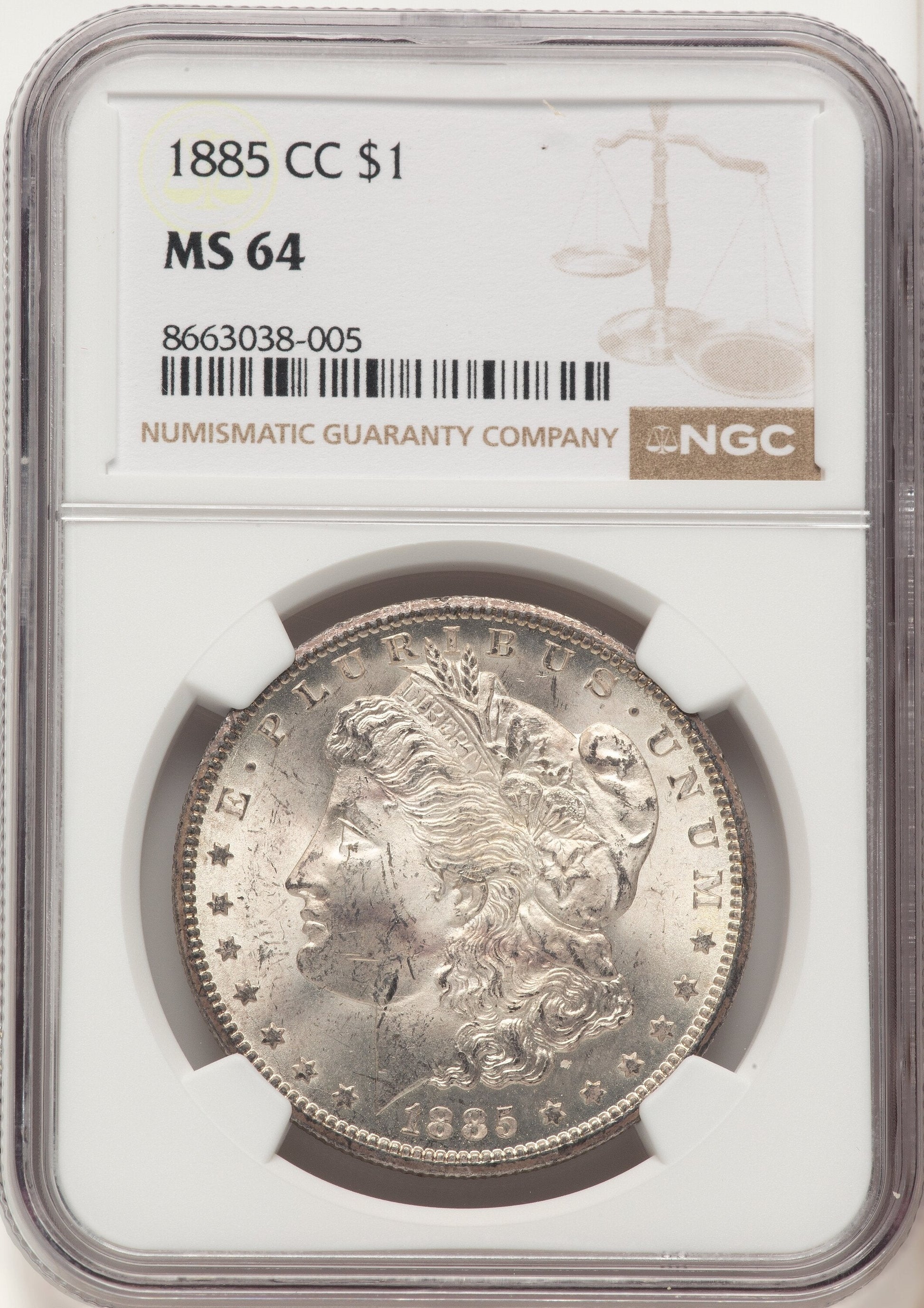 1885-CC Morgan Dollar NGC MS64