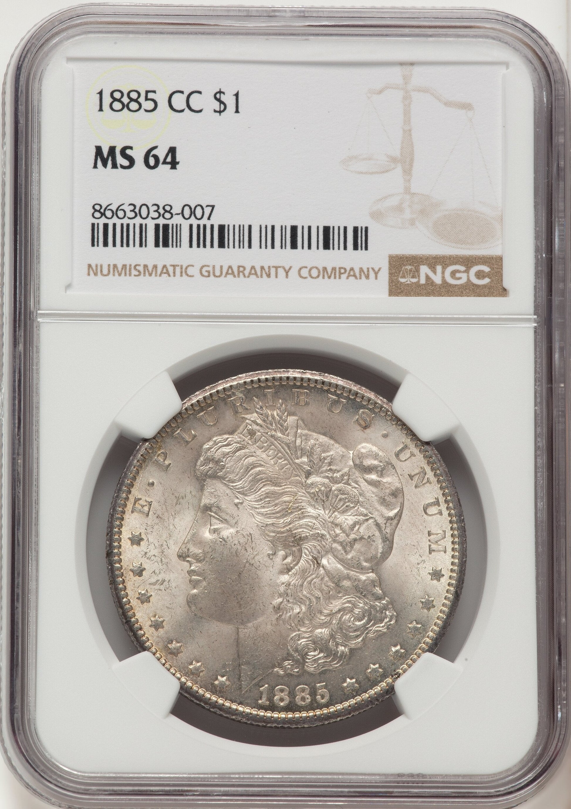 1885-CC Morgan Dollar NGC MS64