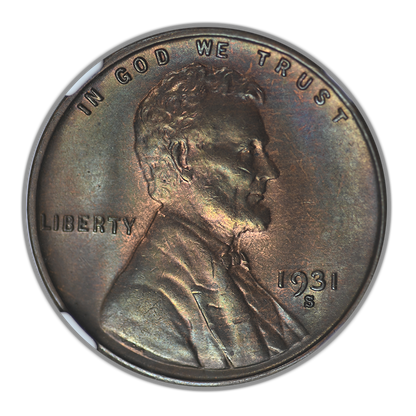 1931-S Lincoln Wheat Cent 1C NGC MS65BN - TONED!