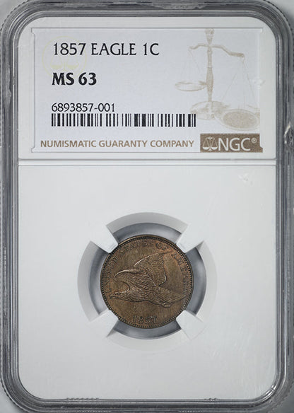 1857 Flying Eagle Cent 1C NGC MS63