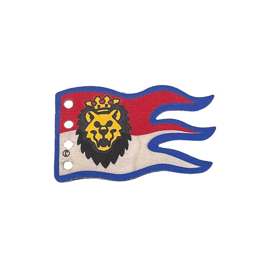Cloth Flag 8x5 Wave with Royal Knights Lion Head on Red and White Background Pattern, Part# x376px6